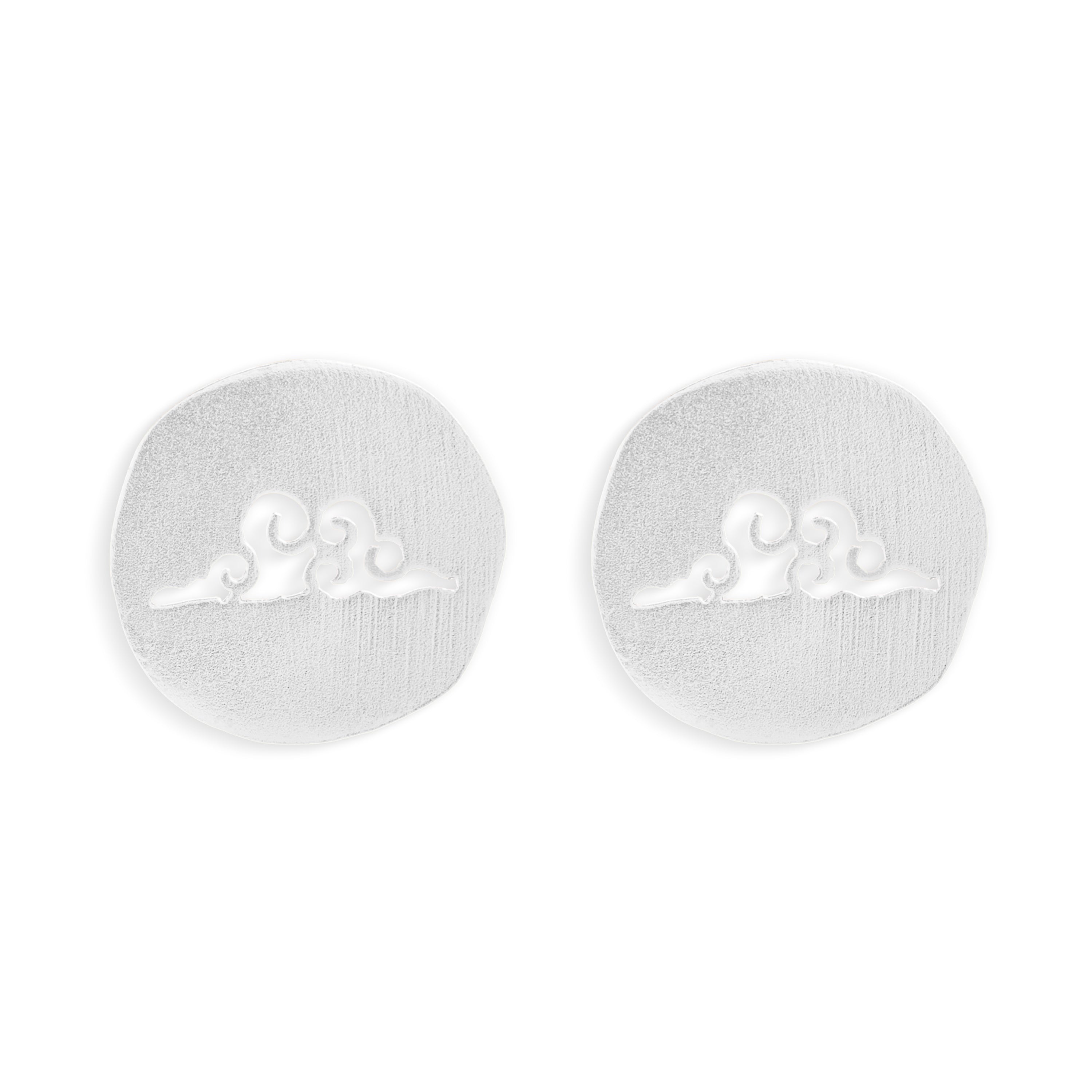 Samuha Cutout Studs, Golden Cloud Whisper Stud Earrings – Handmade In Nepal
