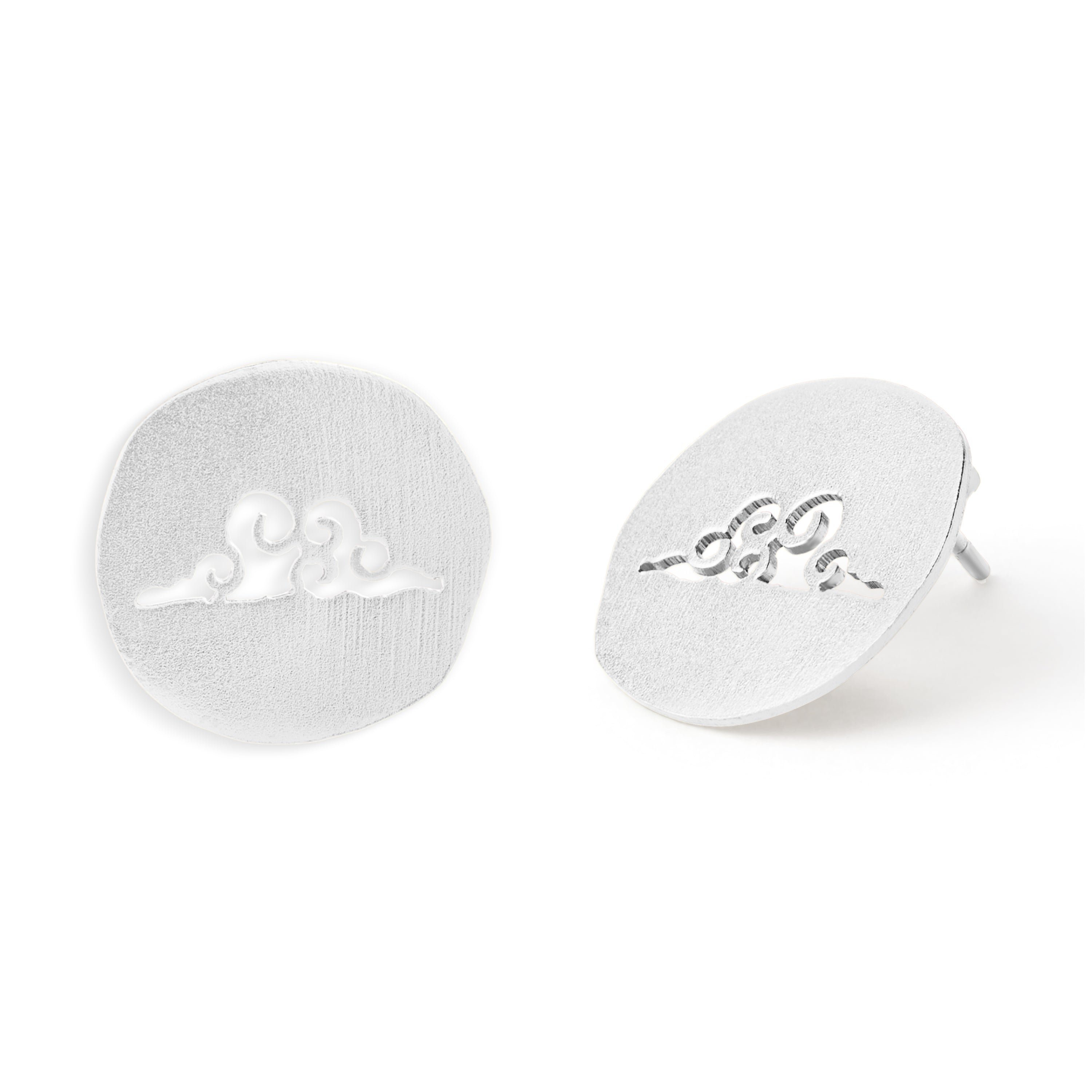 Samuha Cutout Studs, Golden Cloud Whisper Stud Earrings – Handmade In Nepal