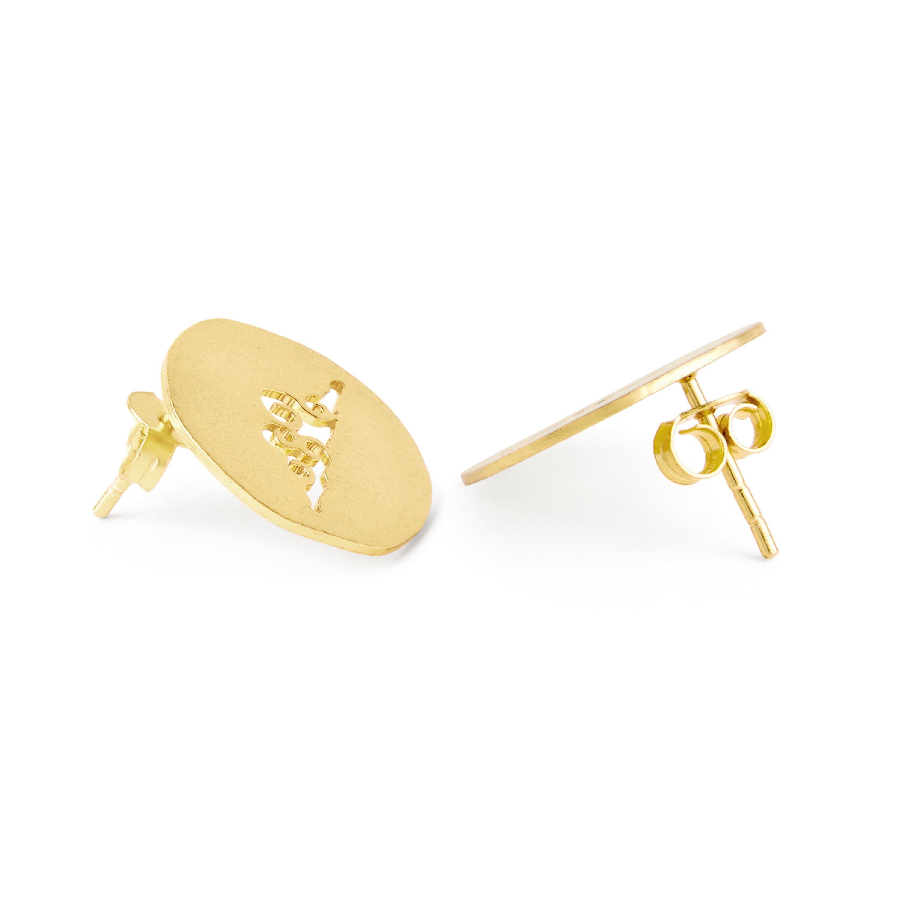 Samuha Cutout Studs, Golden Cloud Whisper Stud Earrings – Handmade In Nepal