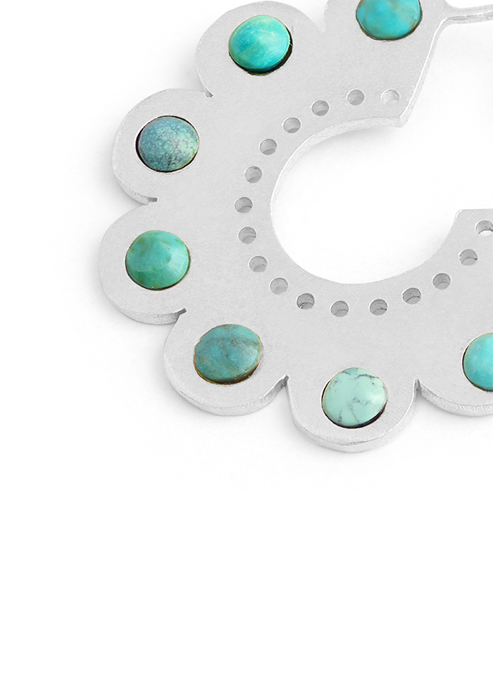 Turquoise Round Hoops - Handmade In Nepal