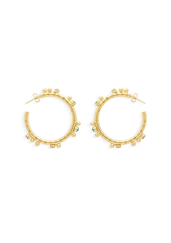 Turquoise Hoops - Handmade In Nepal
