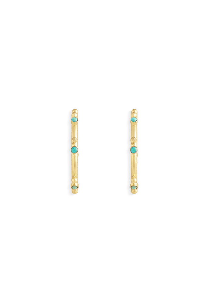 Turquoise Hoops - Handmade In Nepal