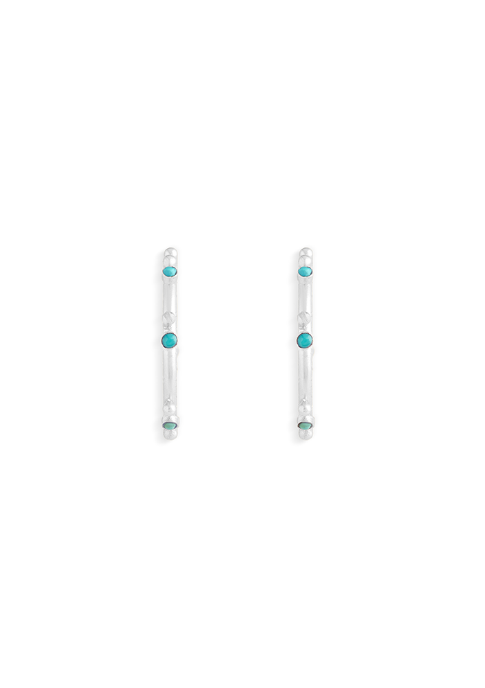 Turquoise Hoops - Handmade In Nepal