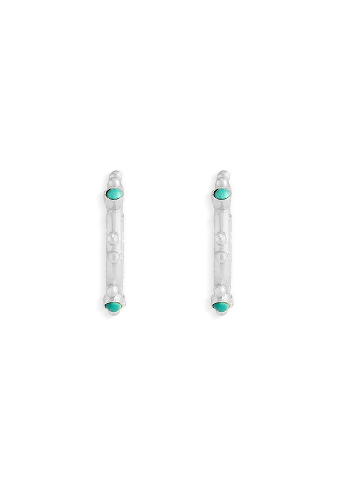 Turquoise Hoops - Handmade In Nepal
