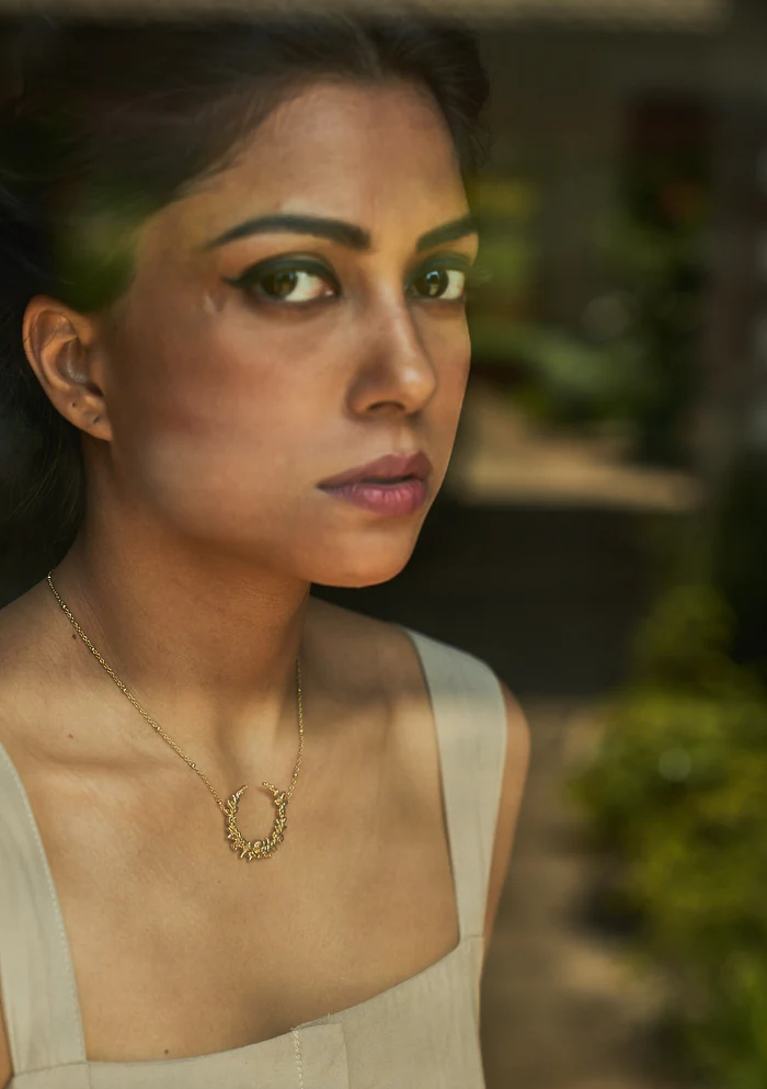 Floral Crescent Pendant