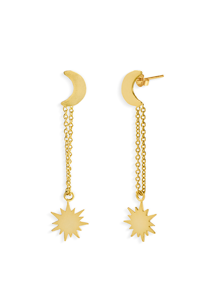 Chain Moon Earrings