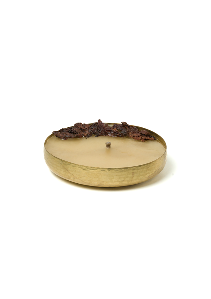 Brass Bowl Candle: Beeswax Handmade Candle