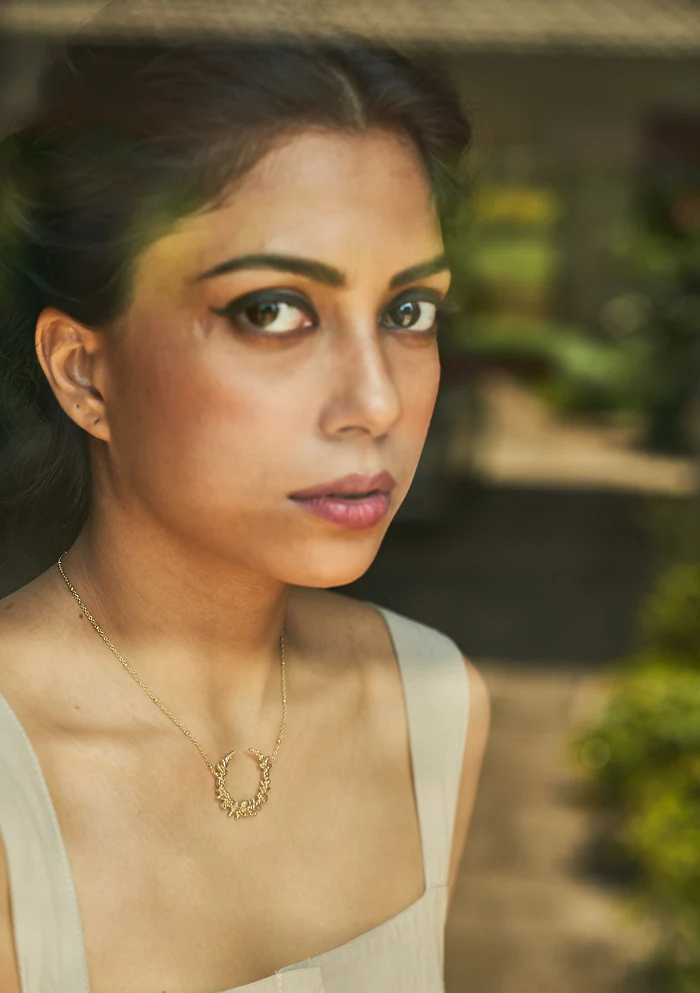 Floral Crescent Pendant