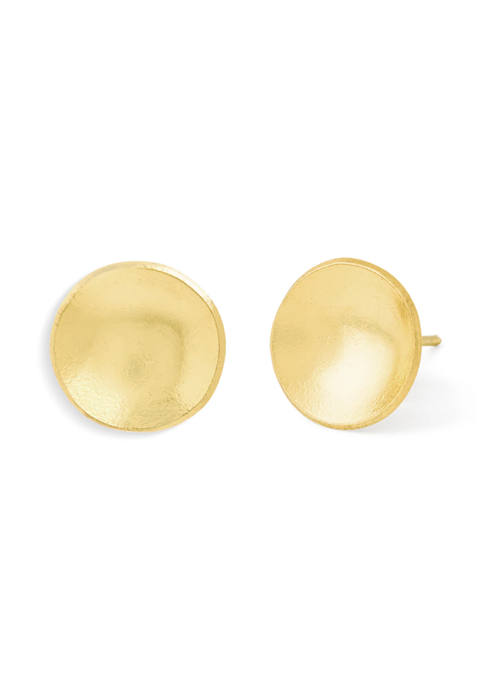 Classic Gold-Plated Round Studs - Handmade In Nepal