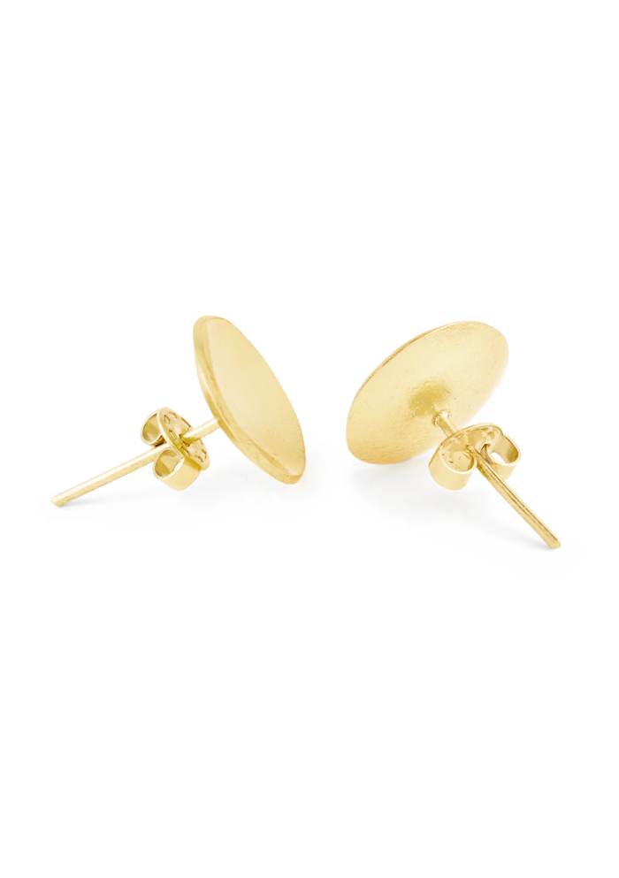 Classic Gold-Plated Round Studs - Handmade In Nepal