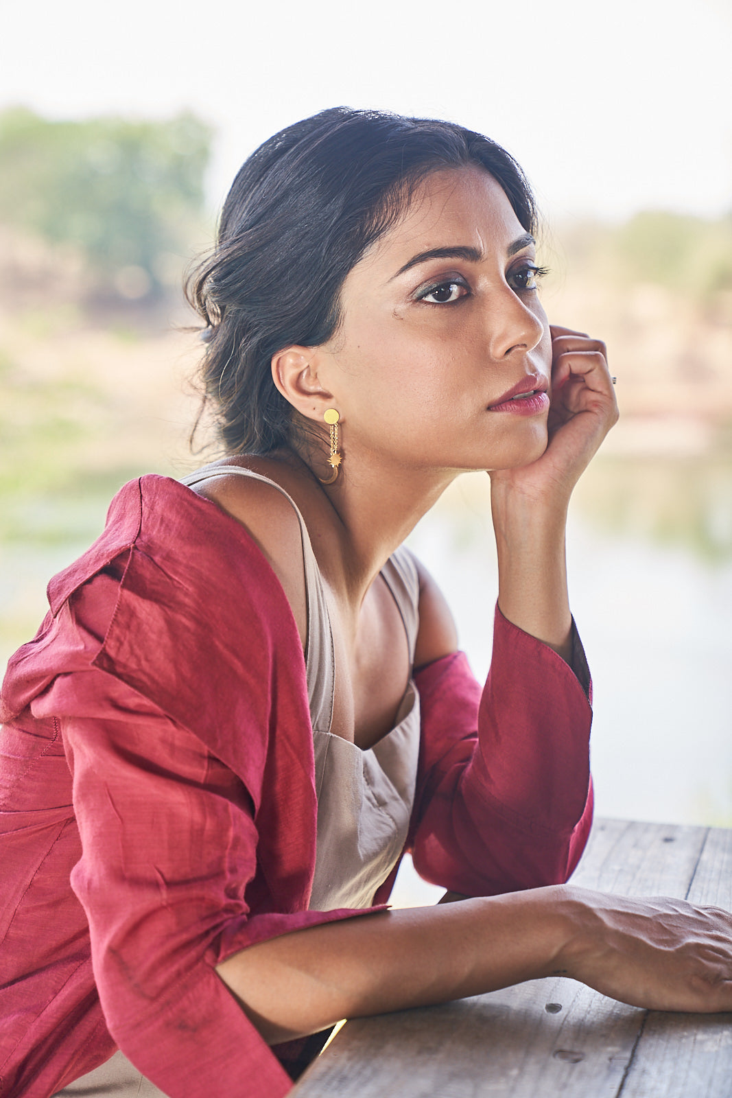 Chain Chandra Surya Earrings